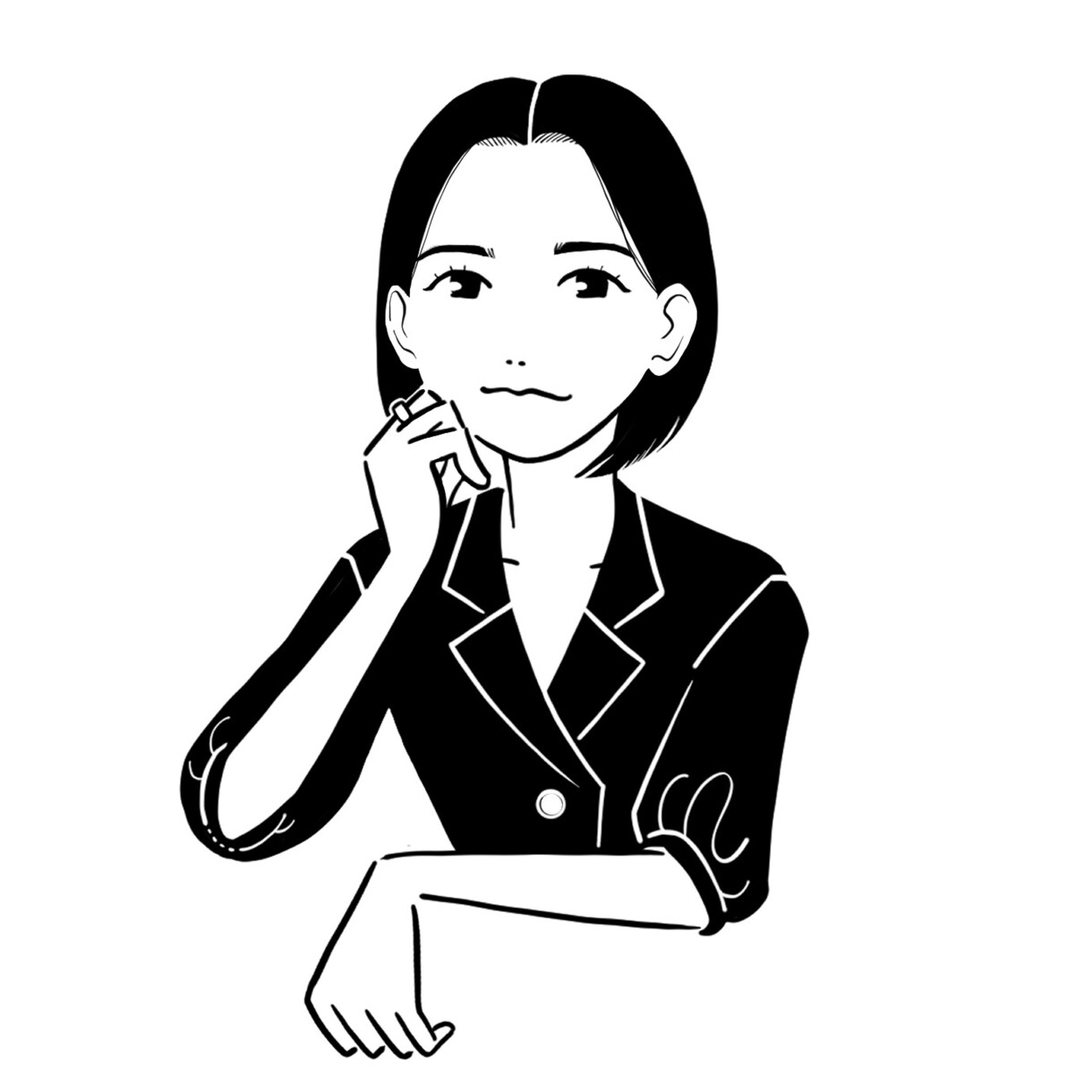 オシャレでシンプルな似顔絵描きます ほんのり似てるモノクロのシンプルな似顔絵が得意です イメージ2