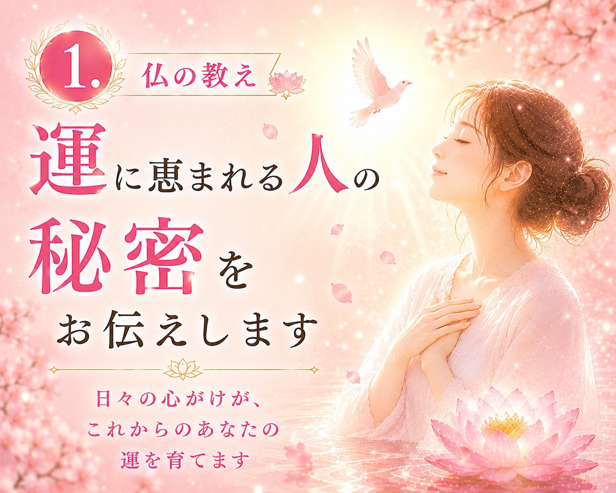 1.仏の教え：運に恵まれる人の秘密をお伝えします 日々の心がけが、これからのあなたの運を育てます イメージ1