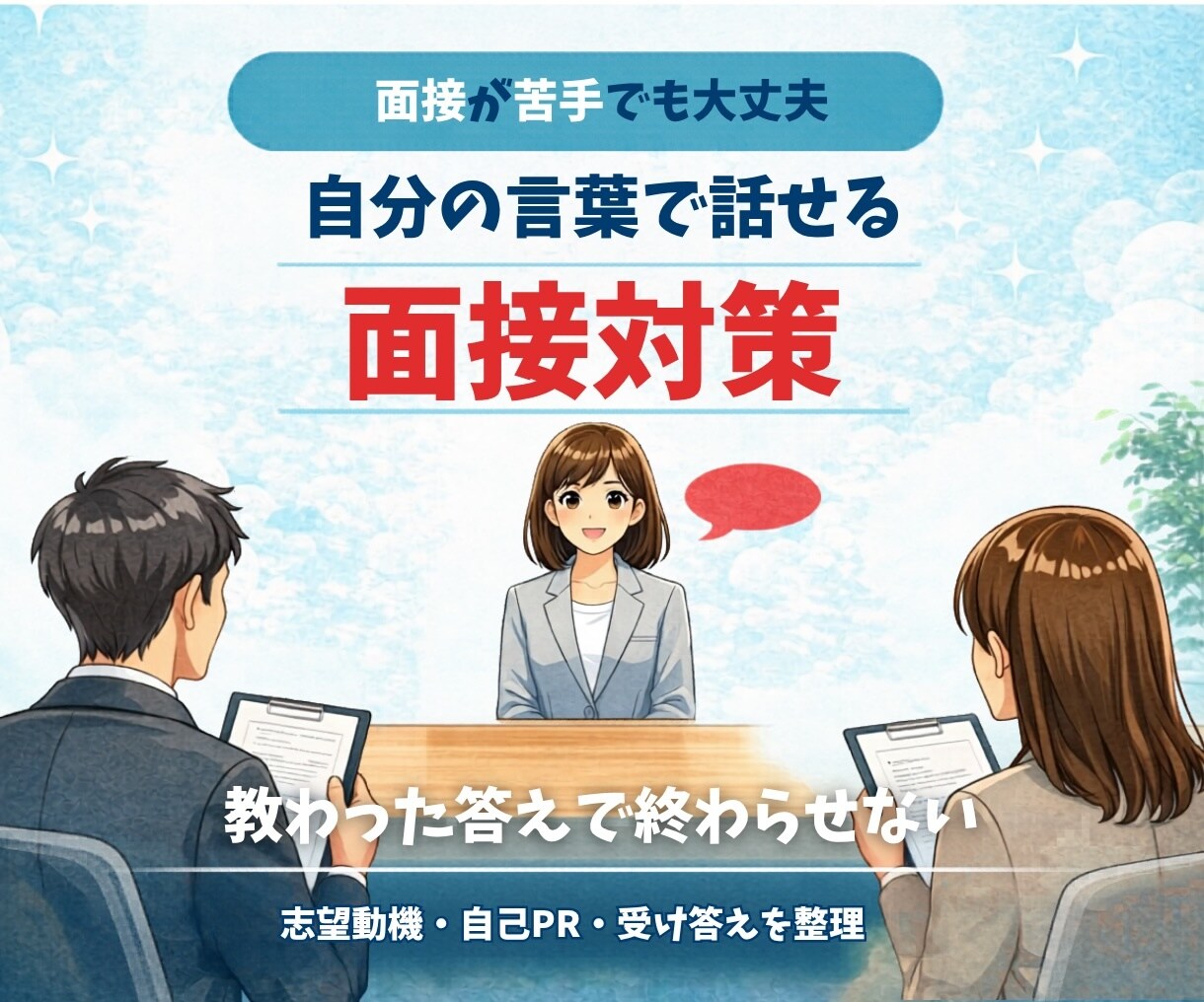 転職就職 面接|私の言葉で話せる面接対策をします 自分らしく働きたい女性へ|採用視点で面接対策会議をしましょう イメージ1