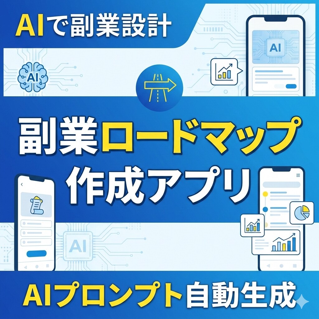 AI副業ロードマップ作成アプリを共有します 副業の「何から始める？」をAIが整理します イメージ1