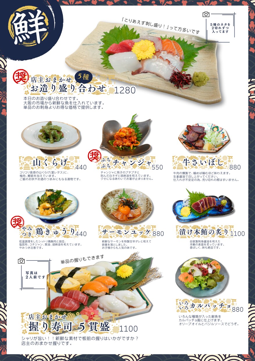 飲食店メニュー作成します 飲食店オーナーが作るメニューで安価で対応します」 イメージ2