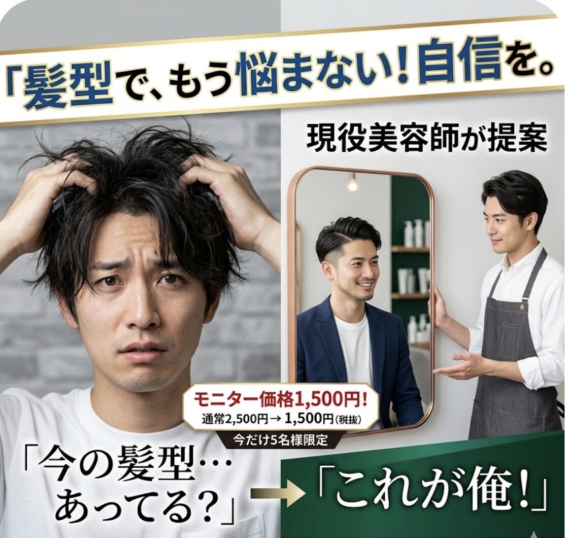 印象が変わる髪型モテるメンズヘアを一緒に見つけます 《メンズ限定》カッコいいと言われたい！自信を持ちたい！ イメージ1