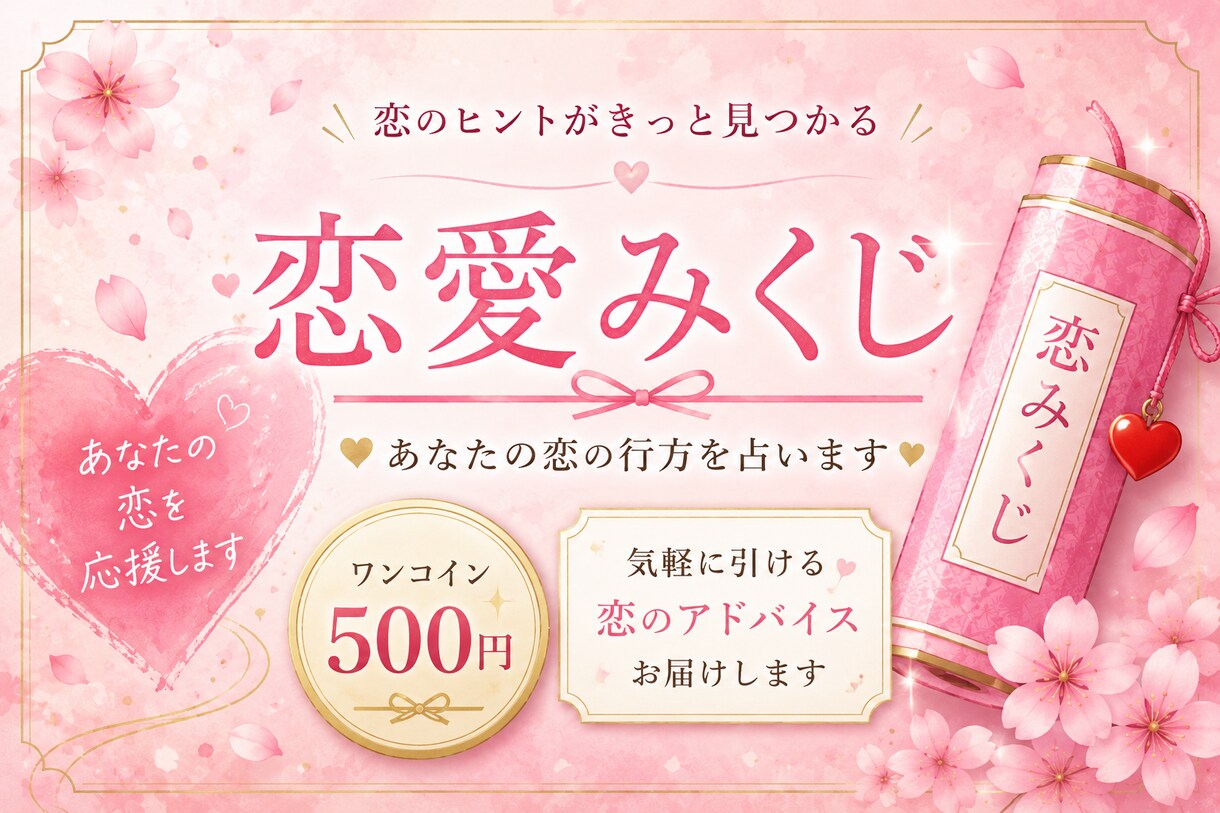 500円でおみくじ♡恋愛運を全11項目で霊視します 御一人様1回のみ・今年こそ素敵な恋愛を手にするために イメージ2