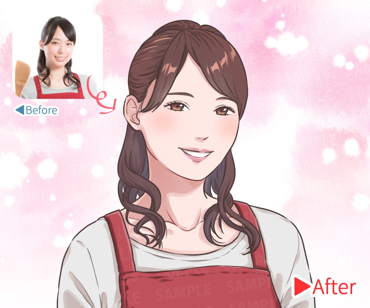 好感度アップ◆アニメ調のイラストや似顔絵描きます 商用・二次利用◎写真がなくてもOK◎清潔感・誠実さが伝わる！ イメージ7