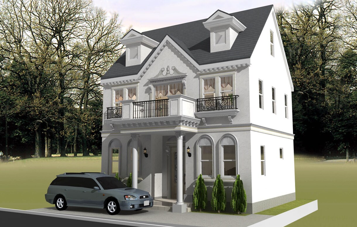 住宅の外観CGパースを作成します 輸入住宅を特に得意としています。デザインのご提案も可。 イメージ2