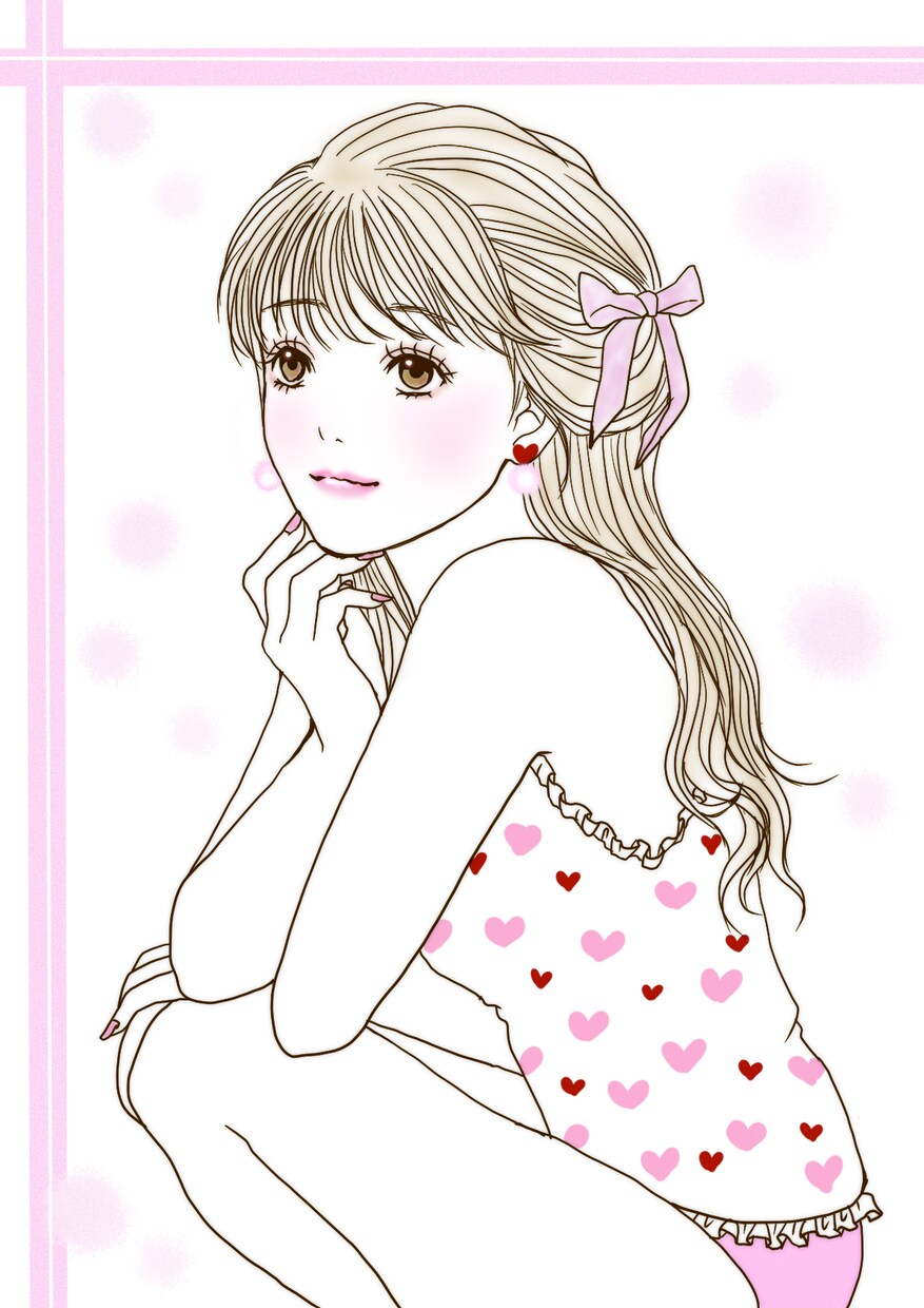 早めの仕上がり☆モノクロ！モダン美人画描きます ～落ち着いた大人かわいいイラスト描かせていただきます～ イメージ3