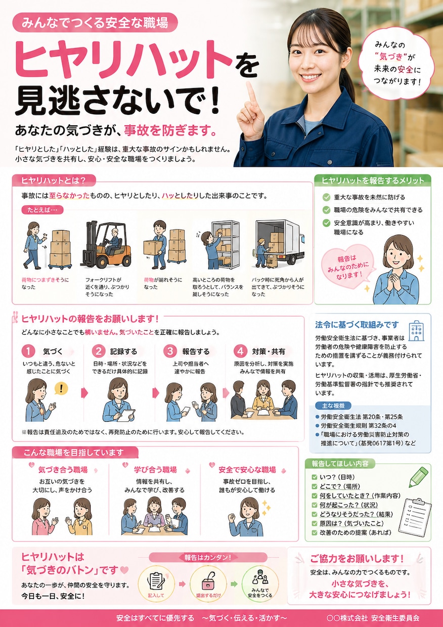 物流現場向け　ヒヤリハットパックをご提供します 面倒な安全衛生の準備書類をお手伝い イメージ1