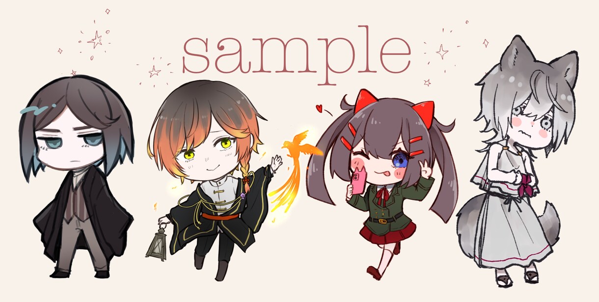 ミニから等身も！キャラクターの立ち絵を提供します ゲームや動画等で使えるさまざまな立ち絵を描きます！ イメージ4