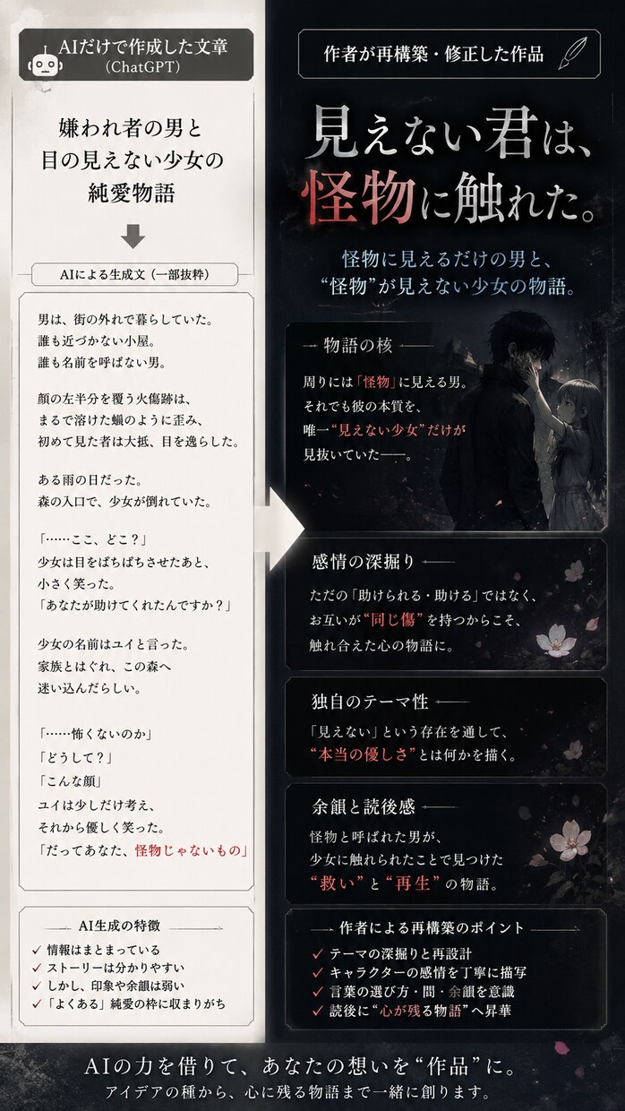 web小説を“読まれる形”へ編集します 「作者らしさを残したまま整えます。 イメージ3