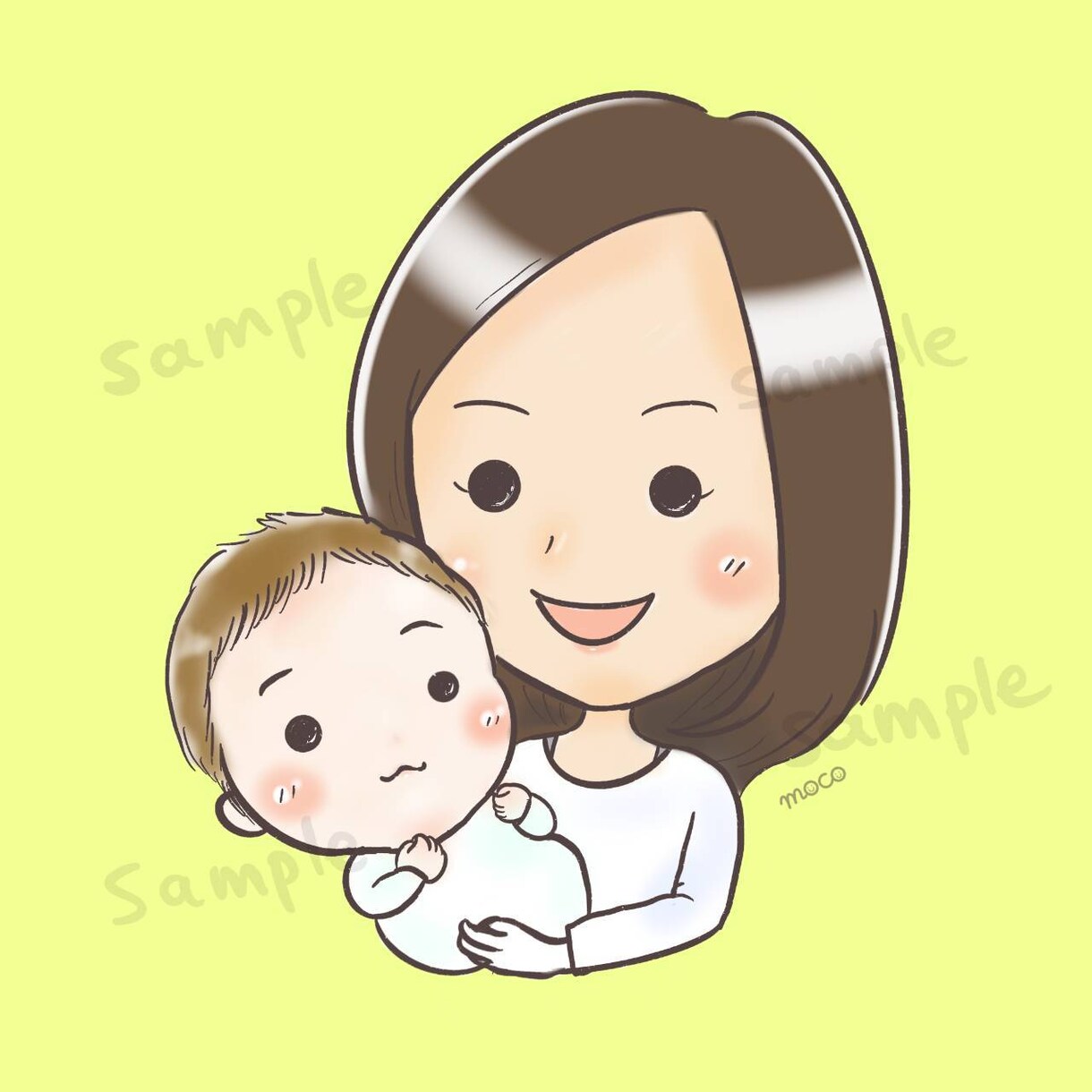 赤ちゃんとママのかわいい似顔絵描きます 赤ちゃん・ママ・家族のシンプルかわいい似顔絵描きます♡ イメージ2