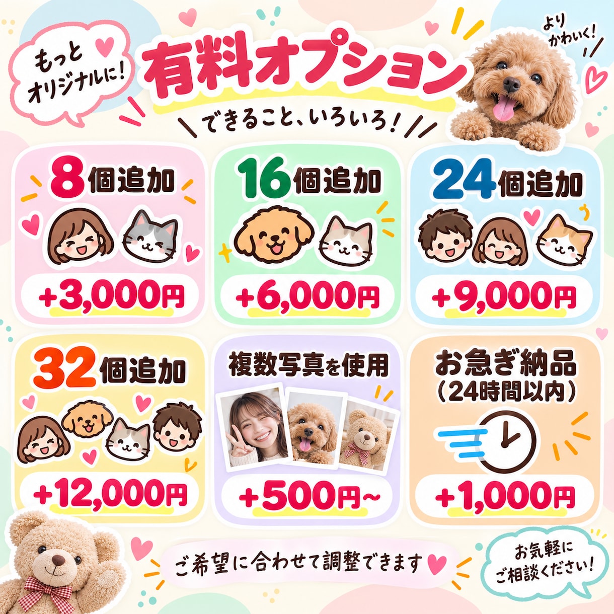 写真からLINEスタンプ用画像を作ります 人物・ペット・ぬいぐるみ写真に対応します イメージ6
