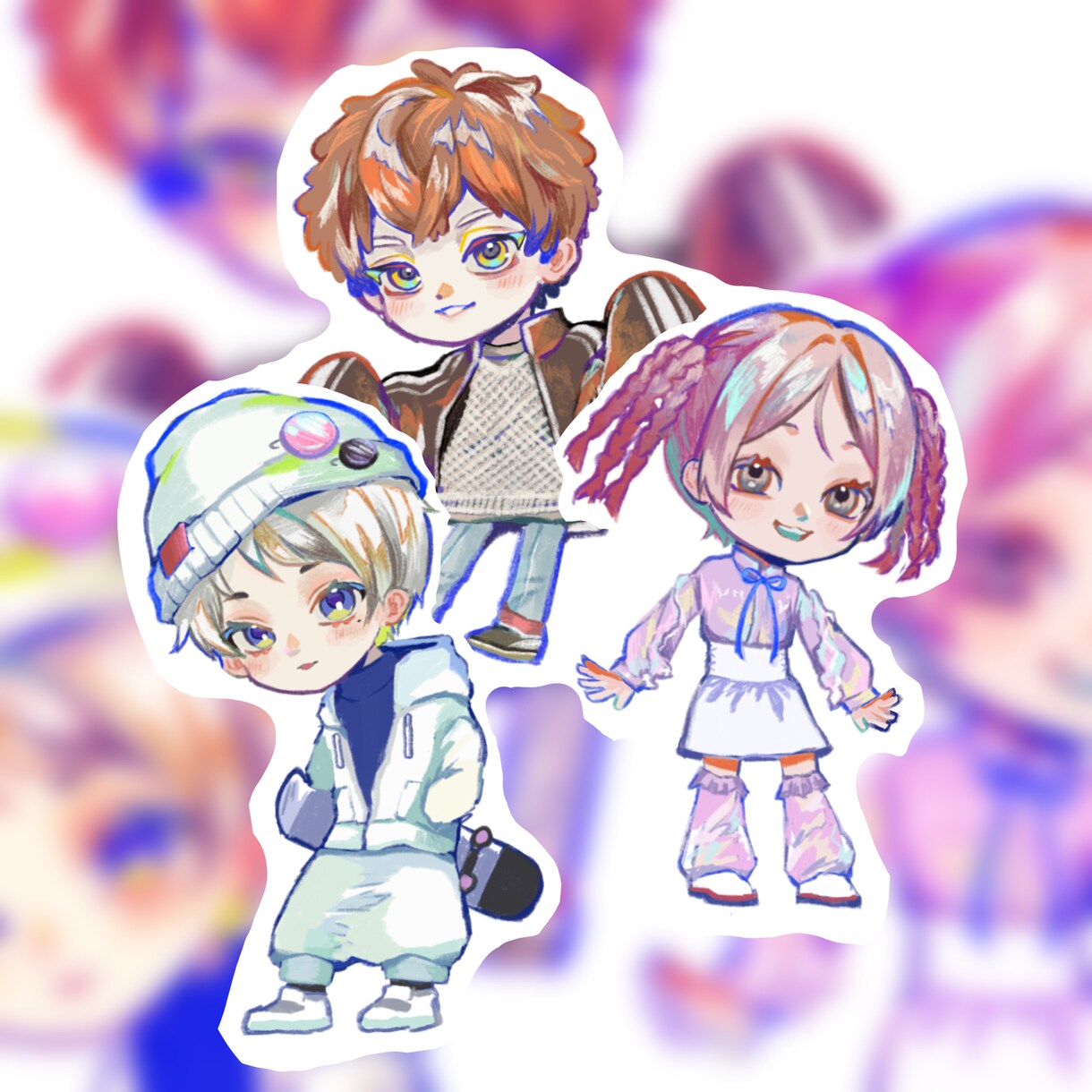 GW限定！カラフルなデフォルメイラスト描きます アナログチックな質感のデフォルメイラスト イメージ1