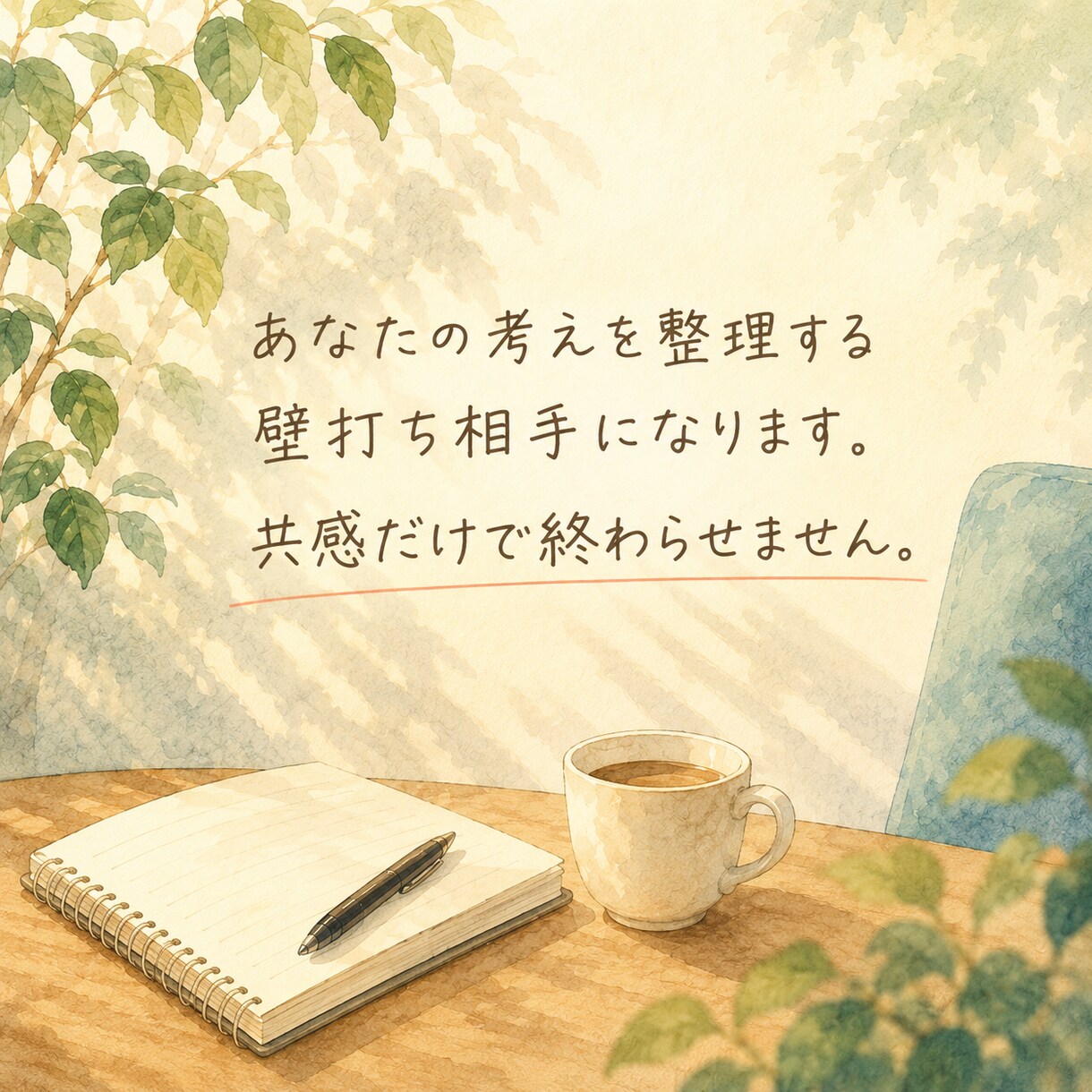 あなたの考えを整理します あなたの考えを整理します。本気で壁打ち相手になります。 イメージ1