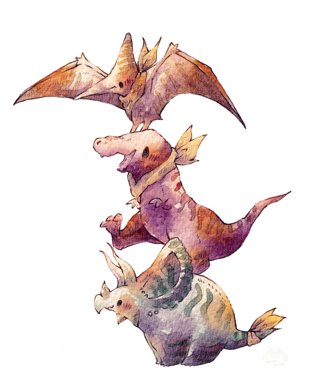 可愛い動物キャラクター、アイコンお描きします 水彩イラストでふんわり絵に仕上げます イメージ9