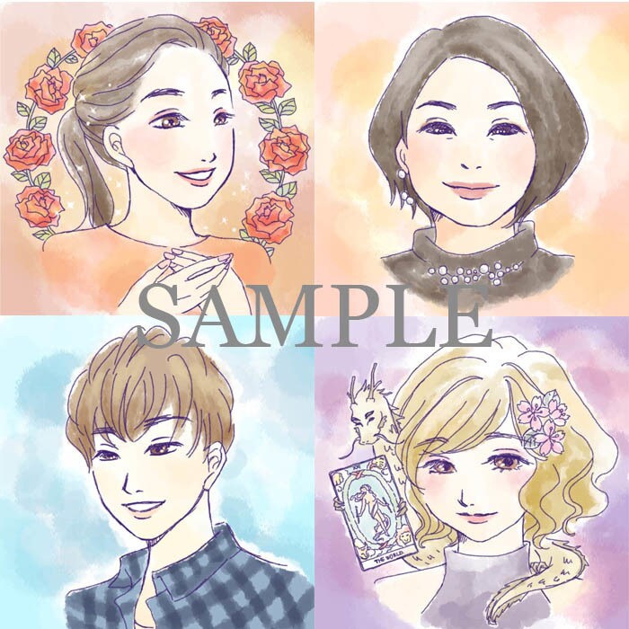水彩風の優しい雰囲気のSNS用アイコン作成します あなたの似顔絵をキャラクターデザイナーが描きます イメージ6