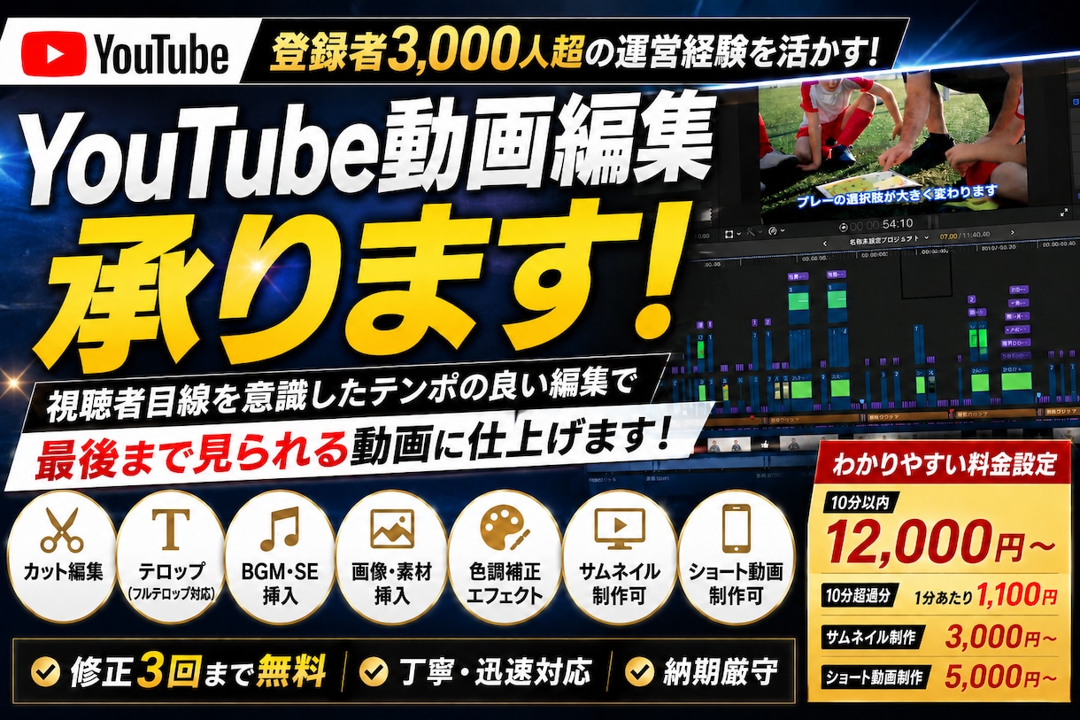 YouTube向け動画の編集します あなたのこだわりにお応えします！ イメージ1