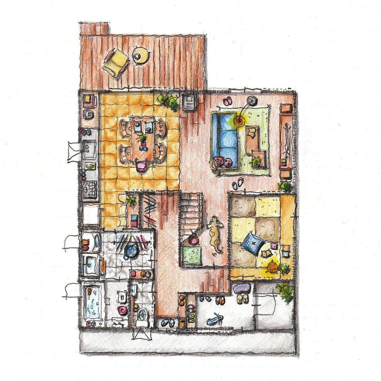 手描きで平面プランや外構図を描き起こします 柔らかいタッチと可愛い描写で他社との差別化をお手伝いします！ イメージ3