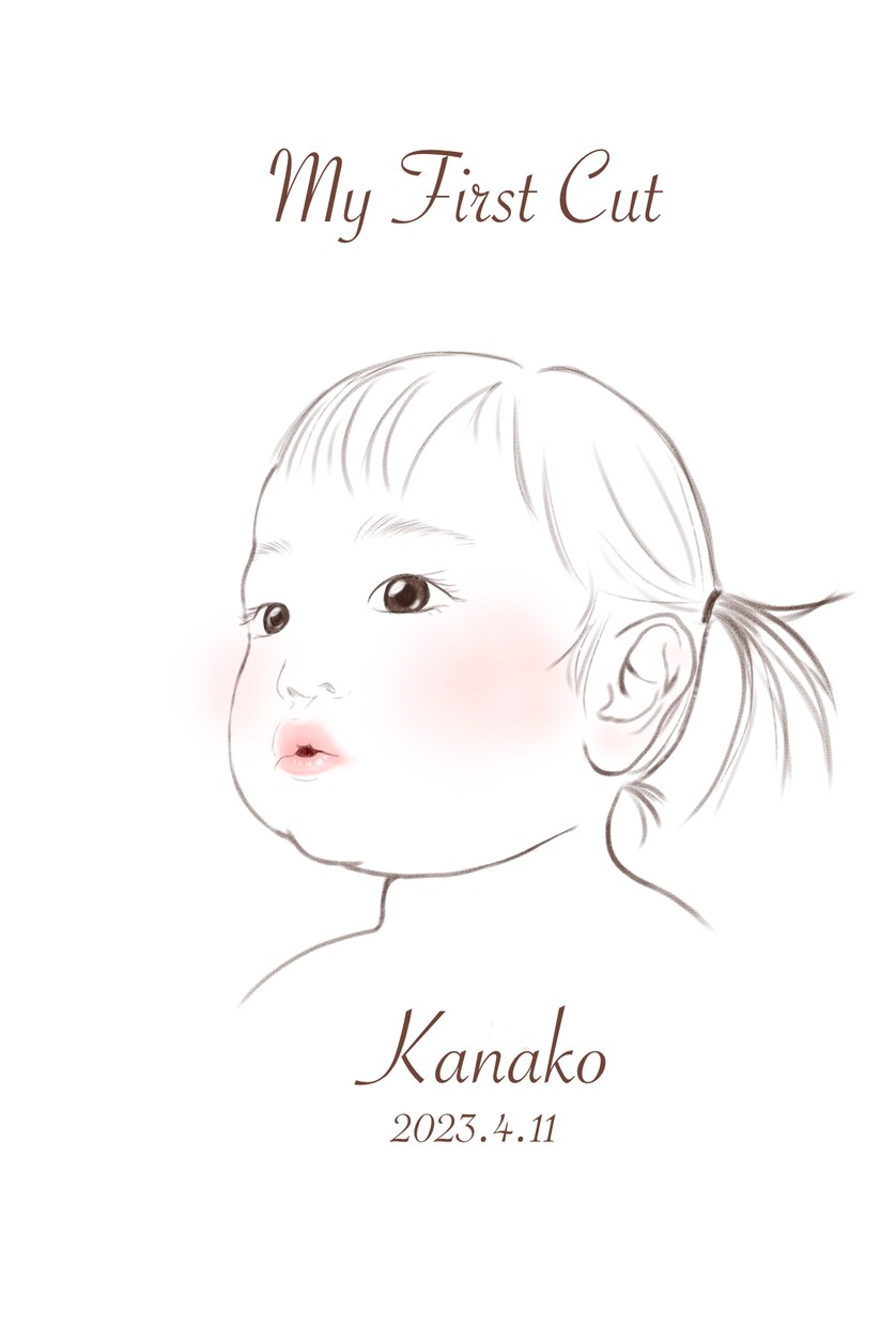 初めてのカットを似顔絵で残します 切った髪も想いも全部、ぎゅっととじこめます。 イメージ7