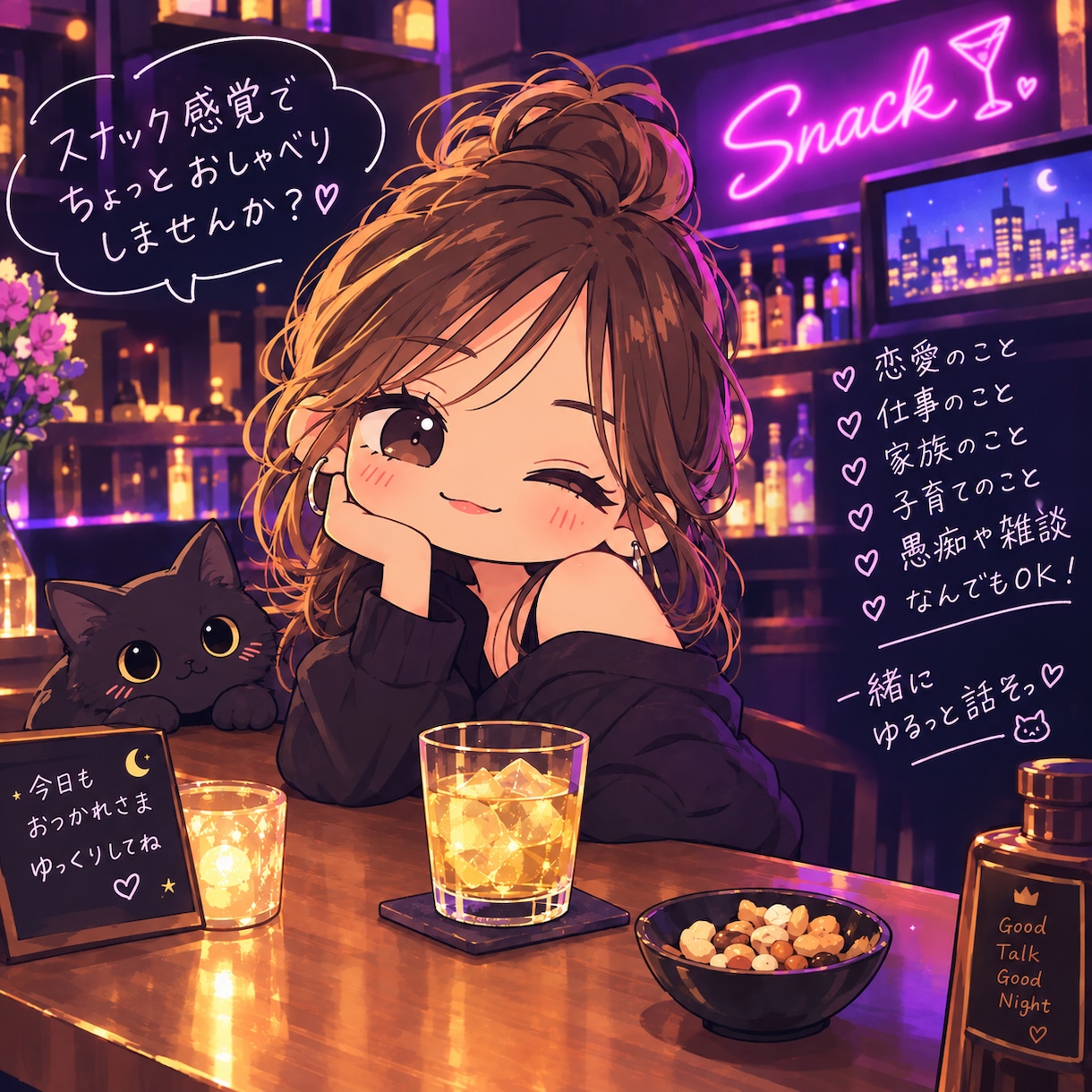 今宵、あなたのお話聞きます スナックるな　　ふらっとおまちしてます！ イメージ1
