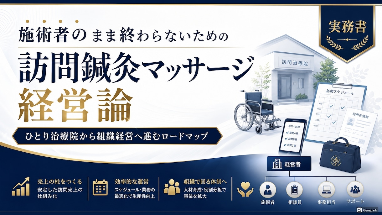 ひとり施術所を年商１億超えの施術所に導きます 訪問鍼灸マッサージ施術所の年商１億超えロードマップを伝授 イメージ1