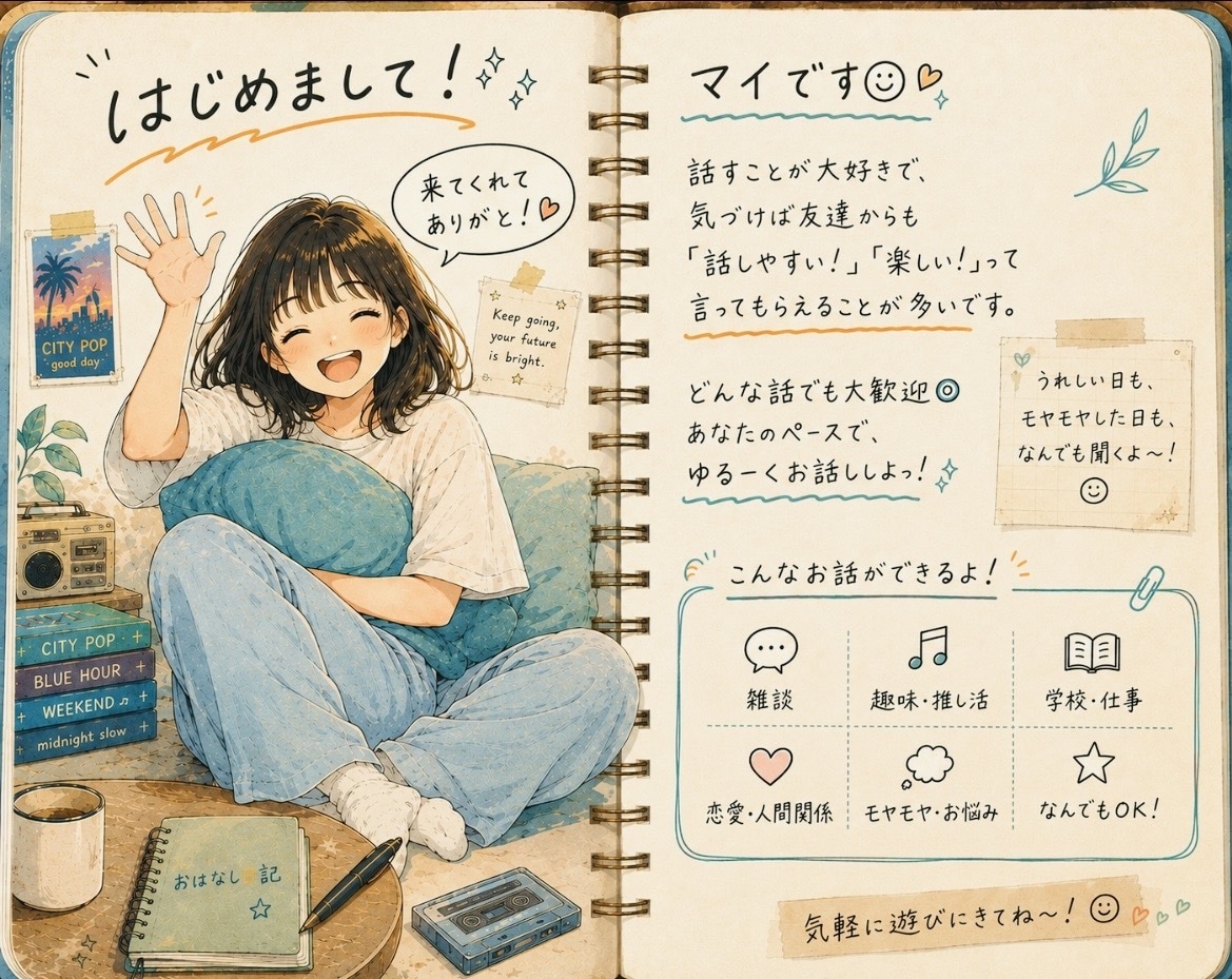 笑っても泣いても大丈夫！友達みたいにお話します 話すことは、こころをひとりにしないこと。 イメージ2
