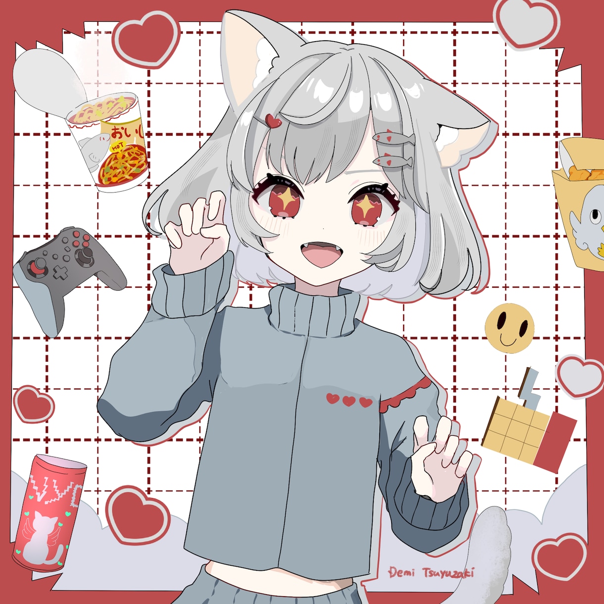 色とモチーフで可愛い・かっこいいイラスト描きます 商用利用無料！統一感のある目を惹くイラスト イメージ3