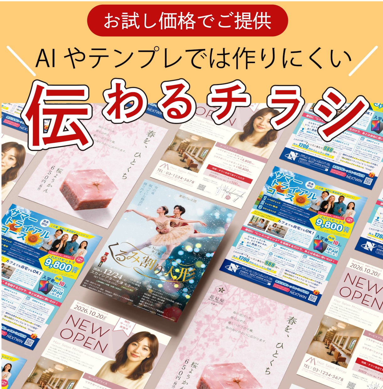 気になる！を引き出すチラシを作成します AIやテンプレでは思うように作成できない方へ！ イメージ1