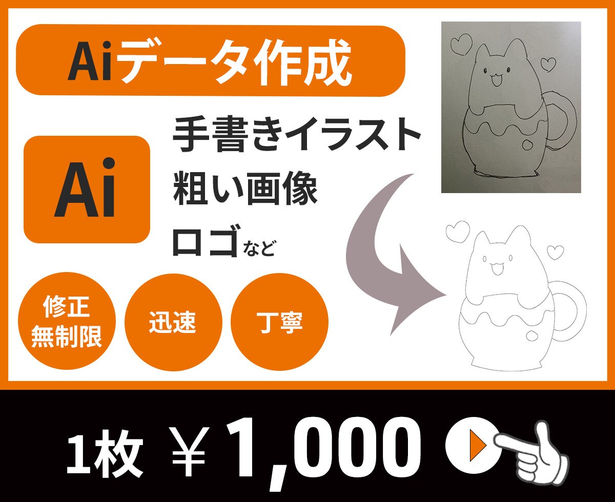 初めての方歓迎！画像からAiデータ化いたします 丁寧・正確・迅速にトレース! データ作成お任せ下さい! イメージ1