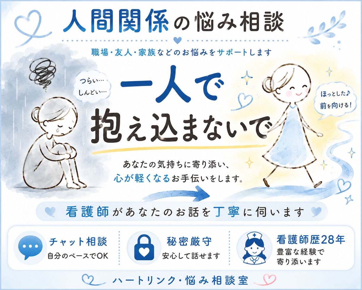3日間LINE感覚でお話をお聞き致します 職場のしんどさを否定せずお聞きします」 イメージ1