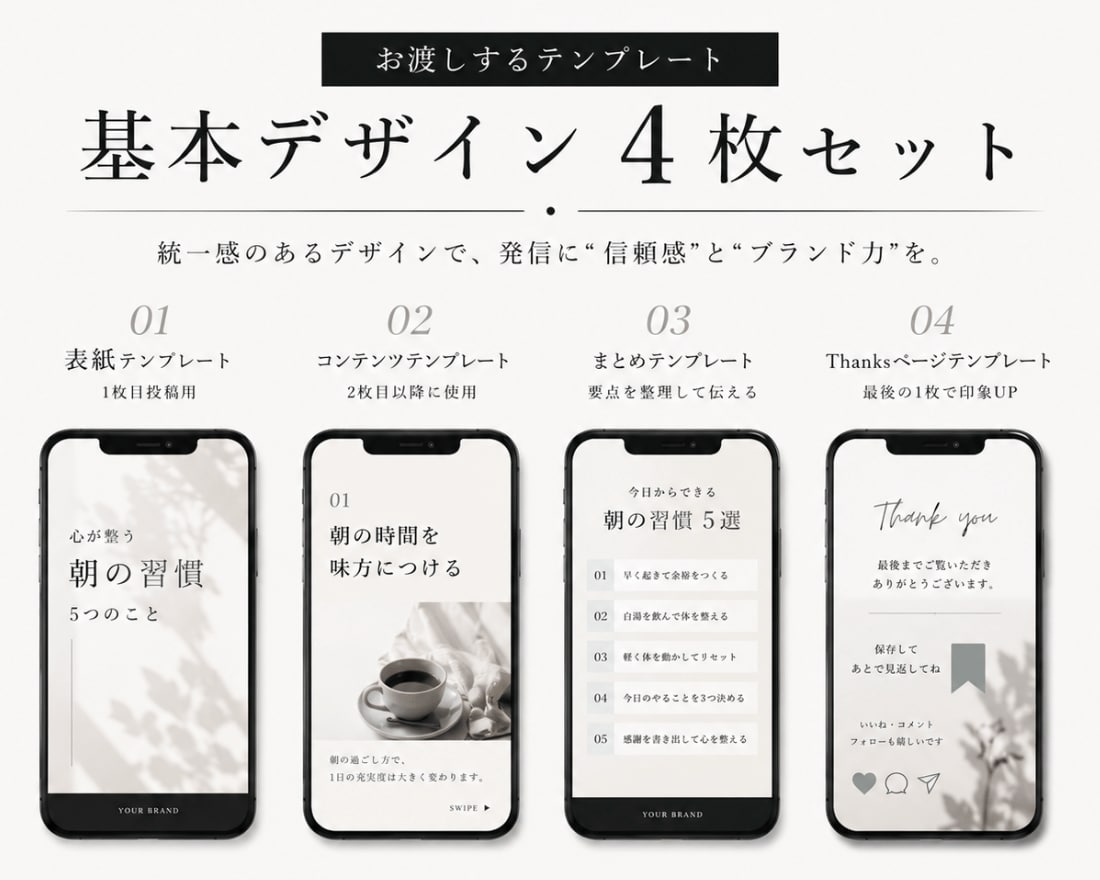 1秒認識で選ばれるインスタテンプレ作ります Canvaで編集OK｜1秒の第一印象から設計する「認識設計」 イメージ7