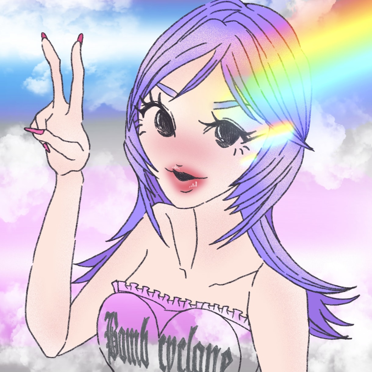 平成レトロ×y2k！あなただけのイラストを描きます お顔アップから全身まで幅広く対応いたします。 イメージ1