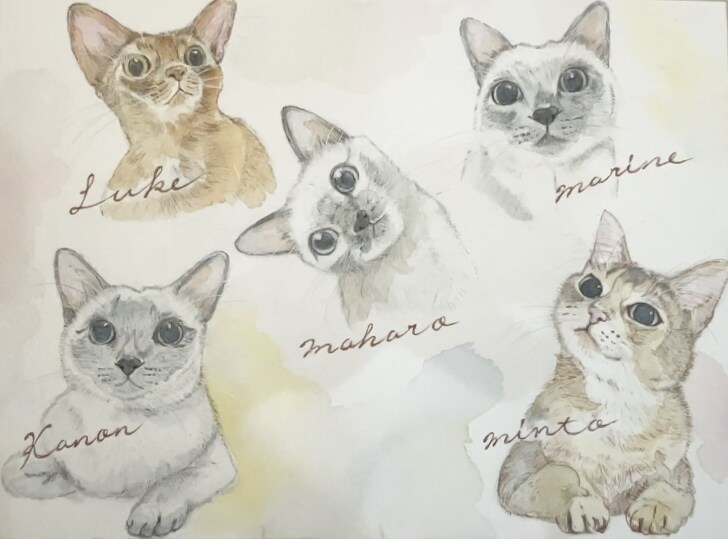 水彩画でうちのこ（ペット）の似顔絵を作成します 温かい手描き水彩で思い出を残そう✳︎プレゼントにも✳︎ イメージ3