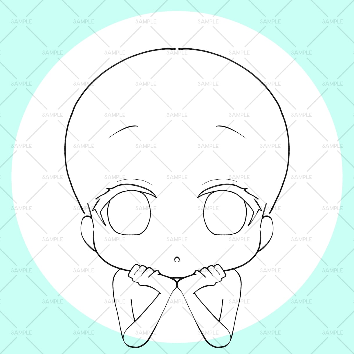 きゅるんポーズの女の子アイコンを制作します 自作のテンプレを使用し、あなたのオリジナルキャラを描きます イメージ2