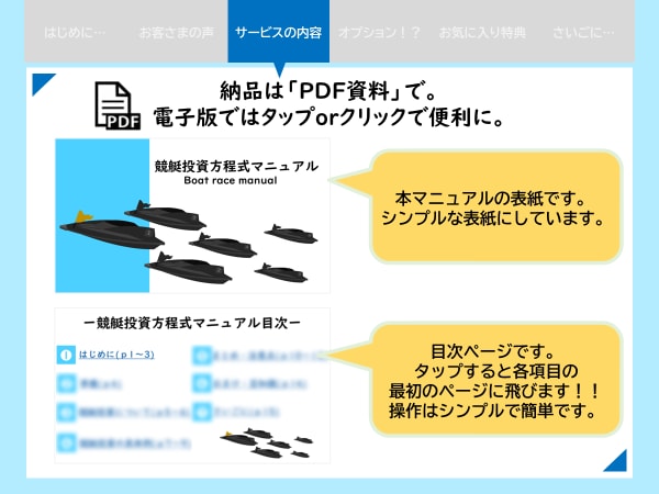 競艇投資方程式★副業に最適な実践法を伝授します 競艇の専門知識不要。競艇初心者でも出来る手法をお伝えします。 イメージ4