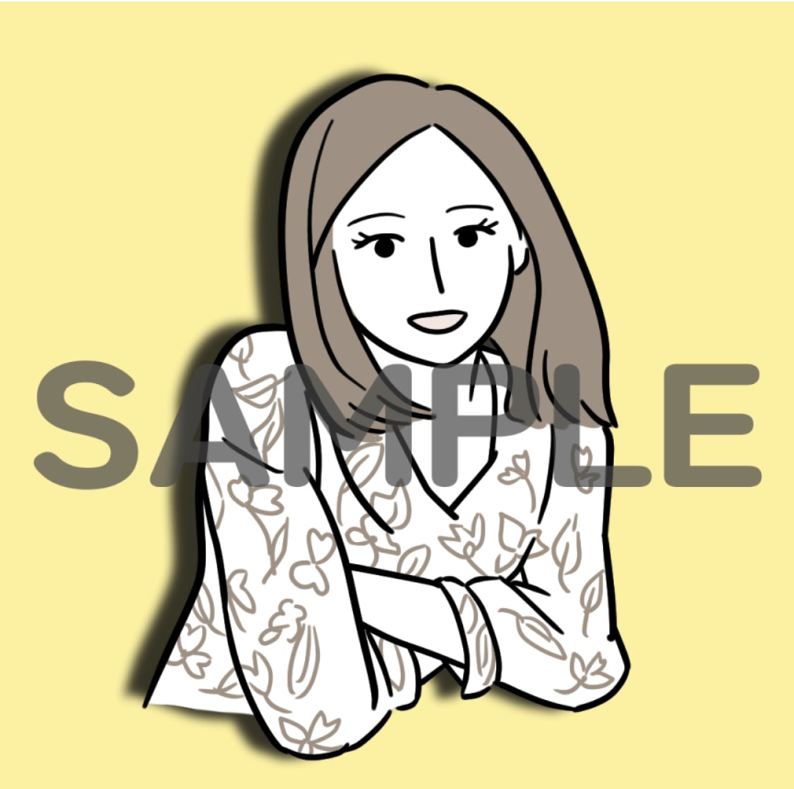 商用◎目立つお洒落アイコン・似顔絵イラスト描きます 文字入れ可◎アイコンやプレゼントに！大人っぽい&かわいい♪ イメージ4