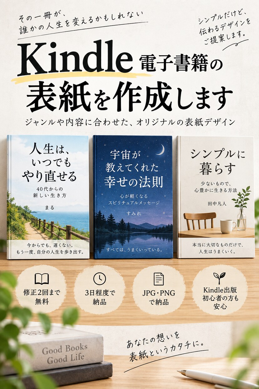 Kindle電子書籍の表紙を作成します 読まれる・伝わる表紙を丸投げで制作 イメージ3