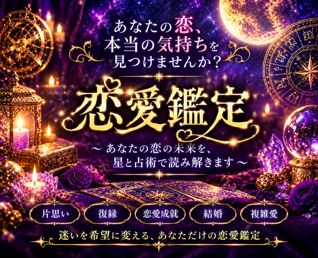 いろんな恋愛の悩み◆あなただけの鑑定書を作成します お試し価格500円・9/30まで・10月から値上げ・お早めに イメージ1