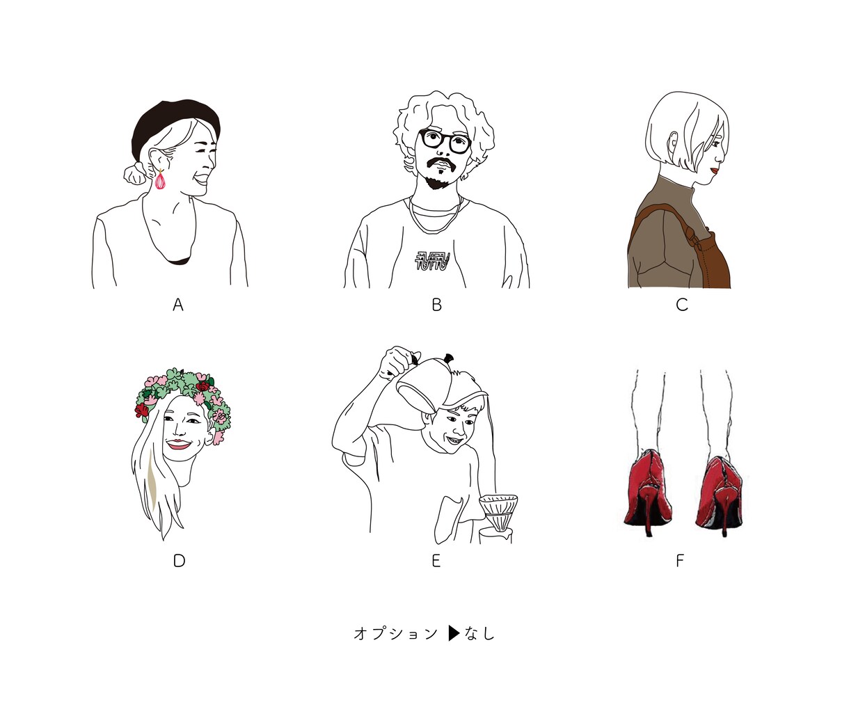 おしゃれな似顔絵(アイコン)描きます アイコン・名刺・結婚式で使える線画のオリジナルイラスト イメージ2