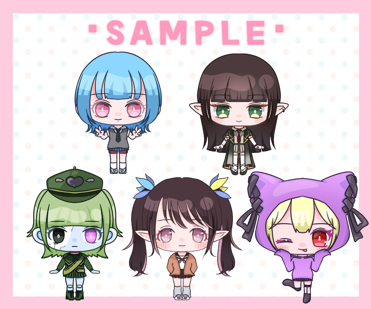可愛いSDイラスト・ミニキャラ描きます 配信、アイコン、サムネ、グッズ用にも使える！ イメージ4