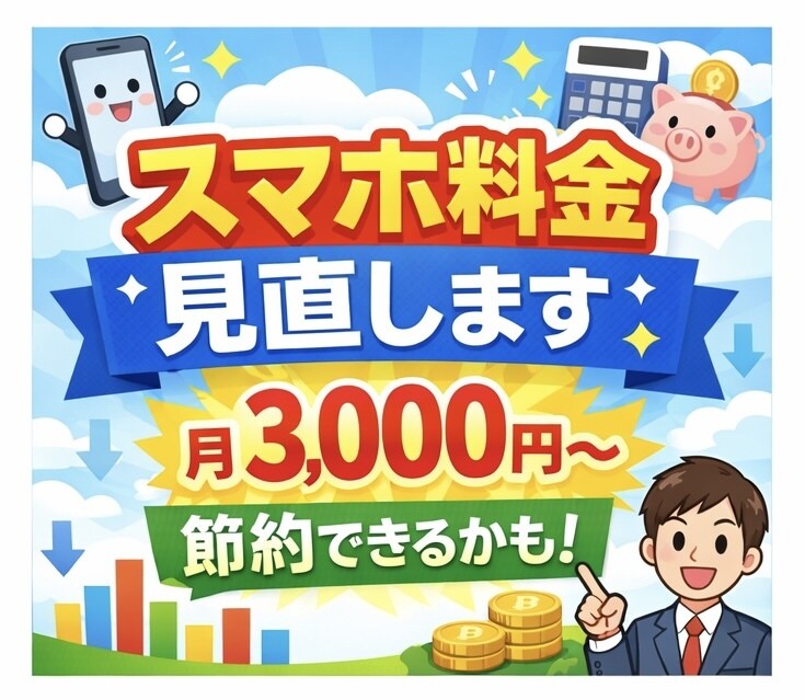 スマホ料金を見直して毎月の通信費を安くします 今の使い方に合わせて最適な料金プランをご提案します イメージ1