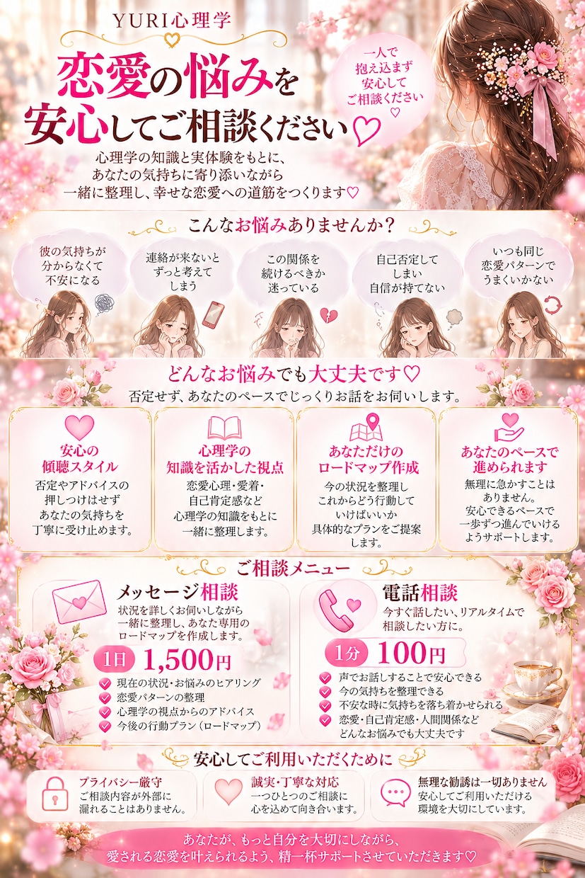 30代から溺愛♡お姫様扱いされる恋へ導きます 追いかける恋を卒業し「選ばれ大切にされる私」へ♡ イメージ6