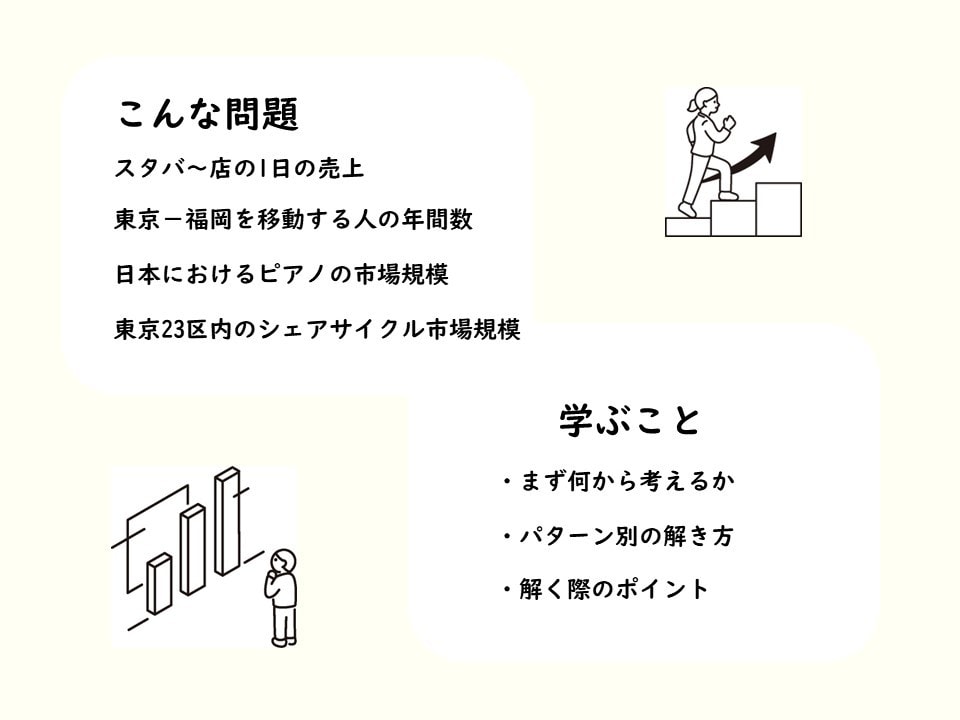 フェルミ推定の練習対策します 【初めてコンサルに応募する方必見!】ケース面接の基礎練習 イメージ2