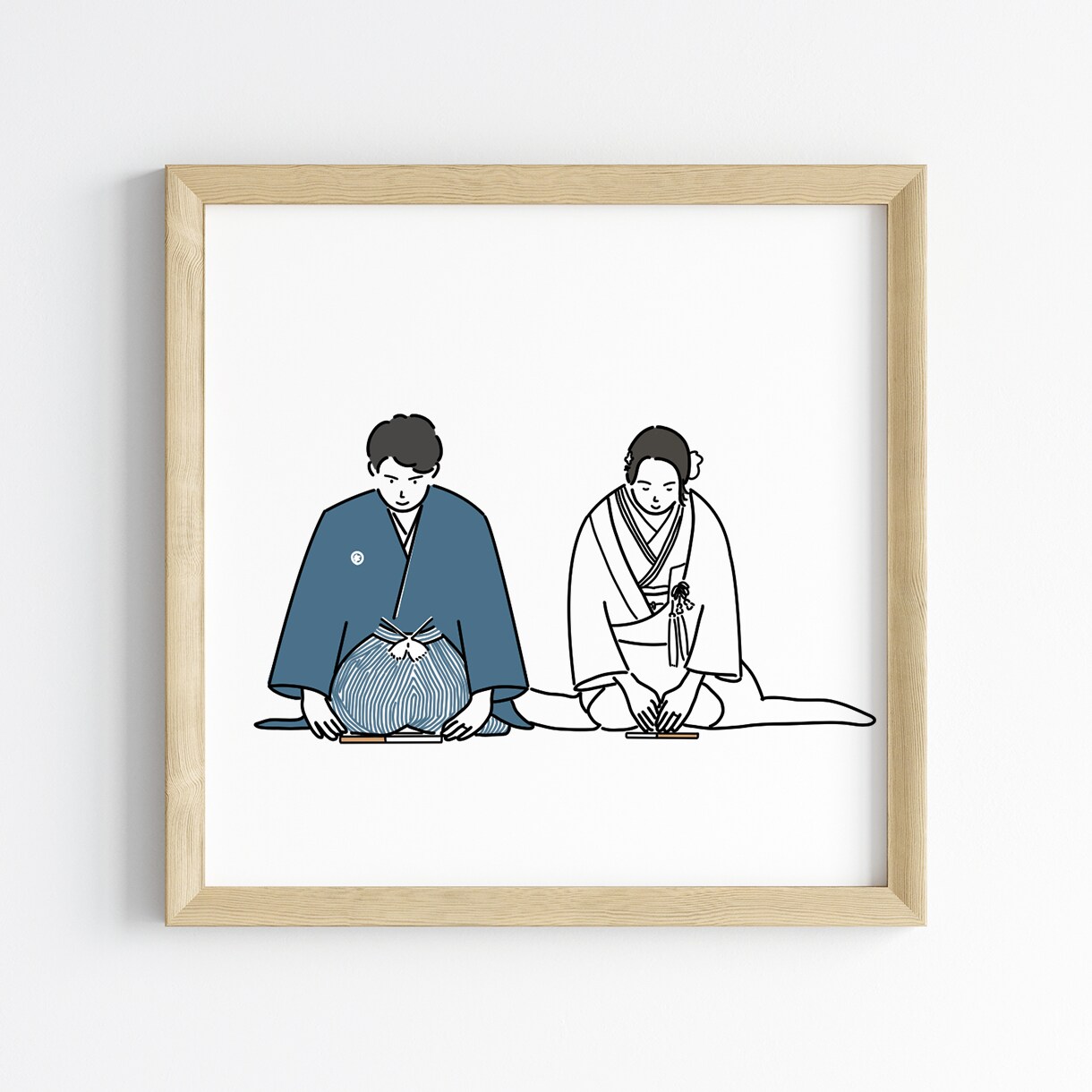 思い出の1枚をイラストにします 小粒おめめの似顔絵線画イラスト イメージ6