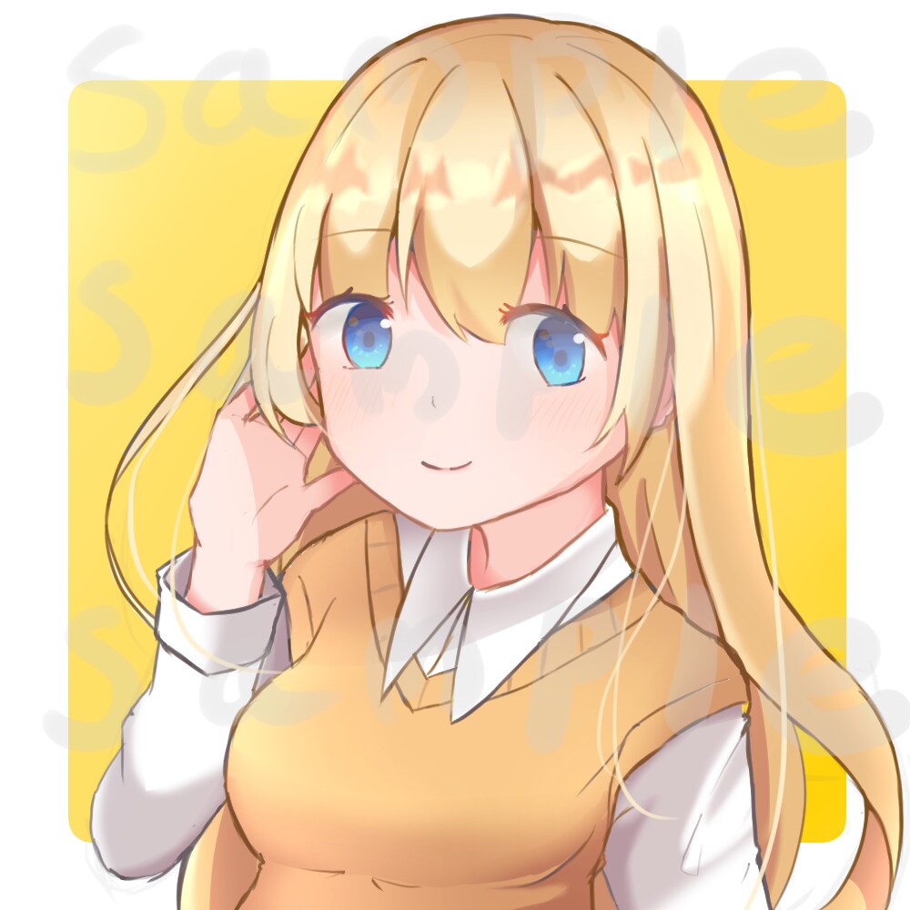 オリジナルアイコン販売します 金髪青目少女のアイコン★色変更可能★ イメージ1