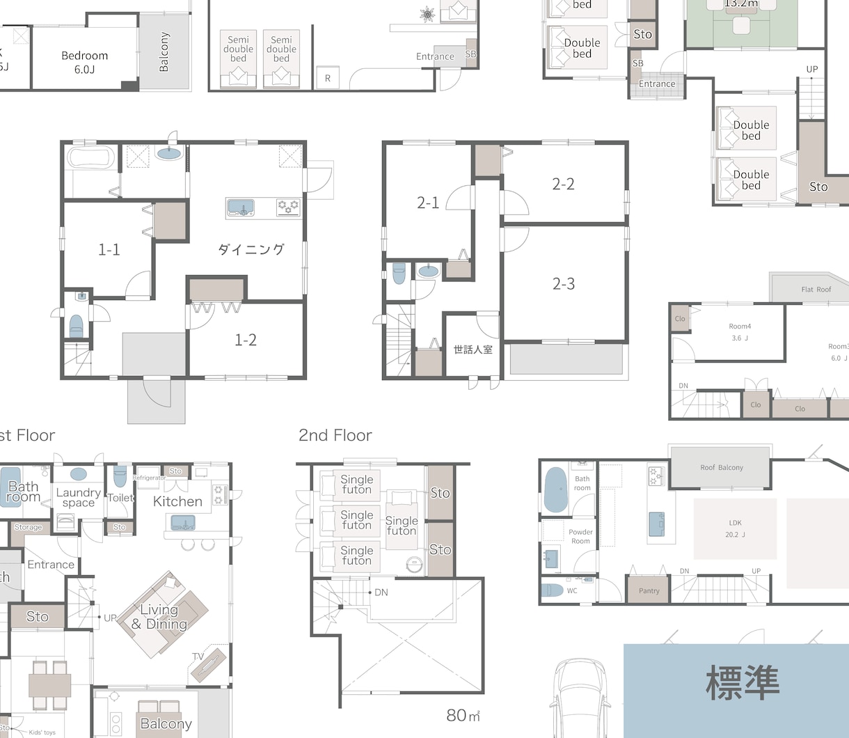 シンプルでわかりやすい間取り図にトレースします 賃貸売買のマイソク・民泊リスティング・避難経路図に正確な図面 イメージ2