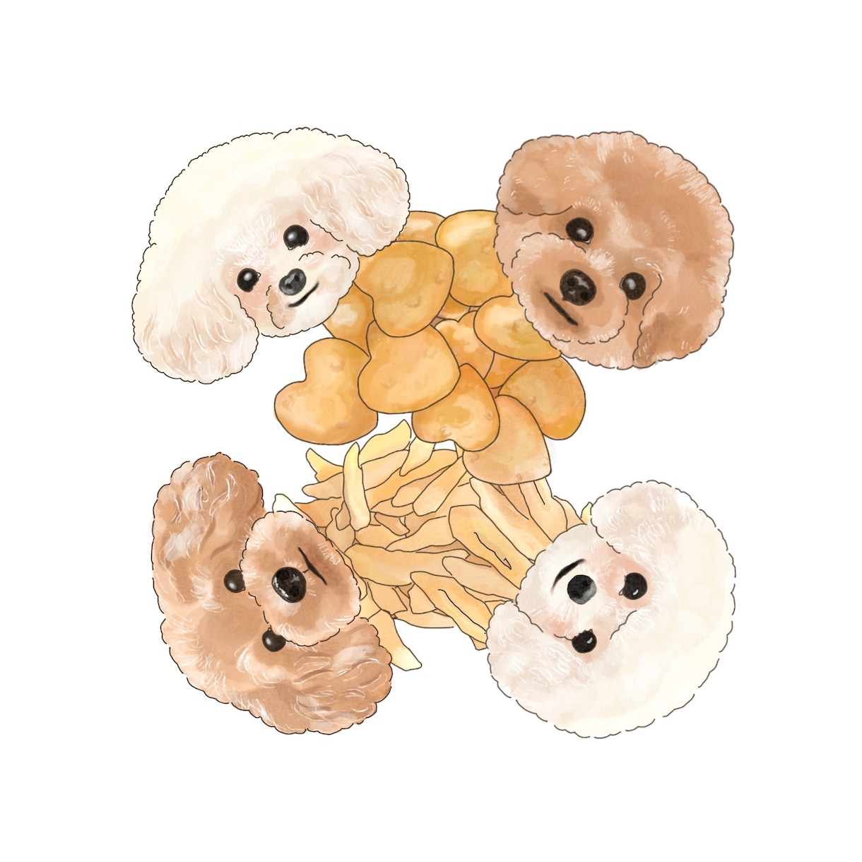 ペットちゃんイラストを作成します 水彩画の優しいタッチで大切なペットちゃんをイラストにします イメージ1