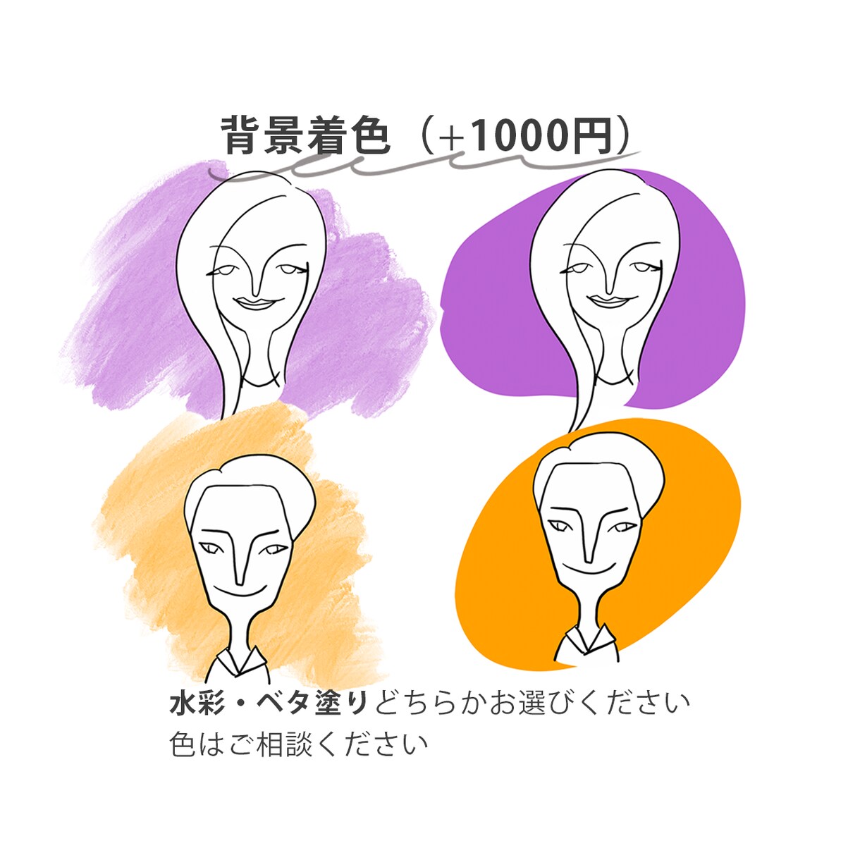 SNSアイコン用のおしゃれなシンプル似顔絵描きます 印象に残る似顔絵ならお任せください イメージ3