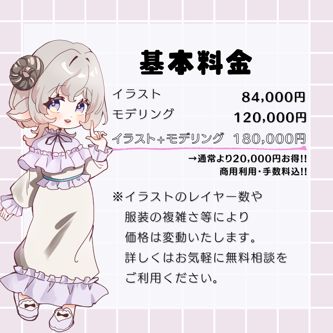 あなたの画面を彩るLive2Dモデル、作ります 配信デビューに最適！一括依頼で楽々お得に配信デビュー♪ イメージ2