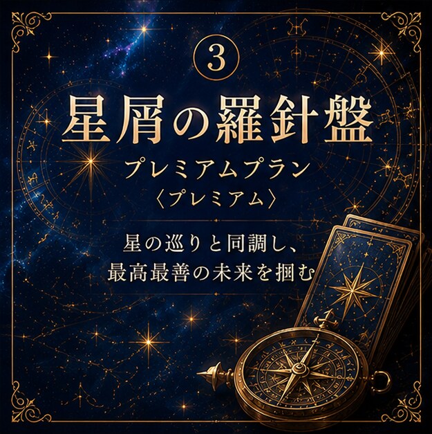 タロット/霊視【星屑の羅針盤】星の航海図を造ります プレミアムプラン― 星の巡りと同調し最高最善の未来を掴む ― イメージ1