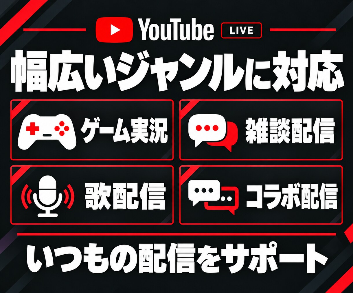 YouTubeライブの日本人同接200人増やします 単発配信プラン｜ゲーム実況・雑談・歌配信・縦型ライブ対応 イメージ6
